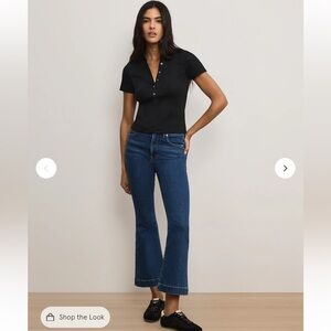 Veronica Beard Carson Kick Flare Jeans 25 Dark Wash High Rise Cropped Flare